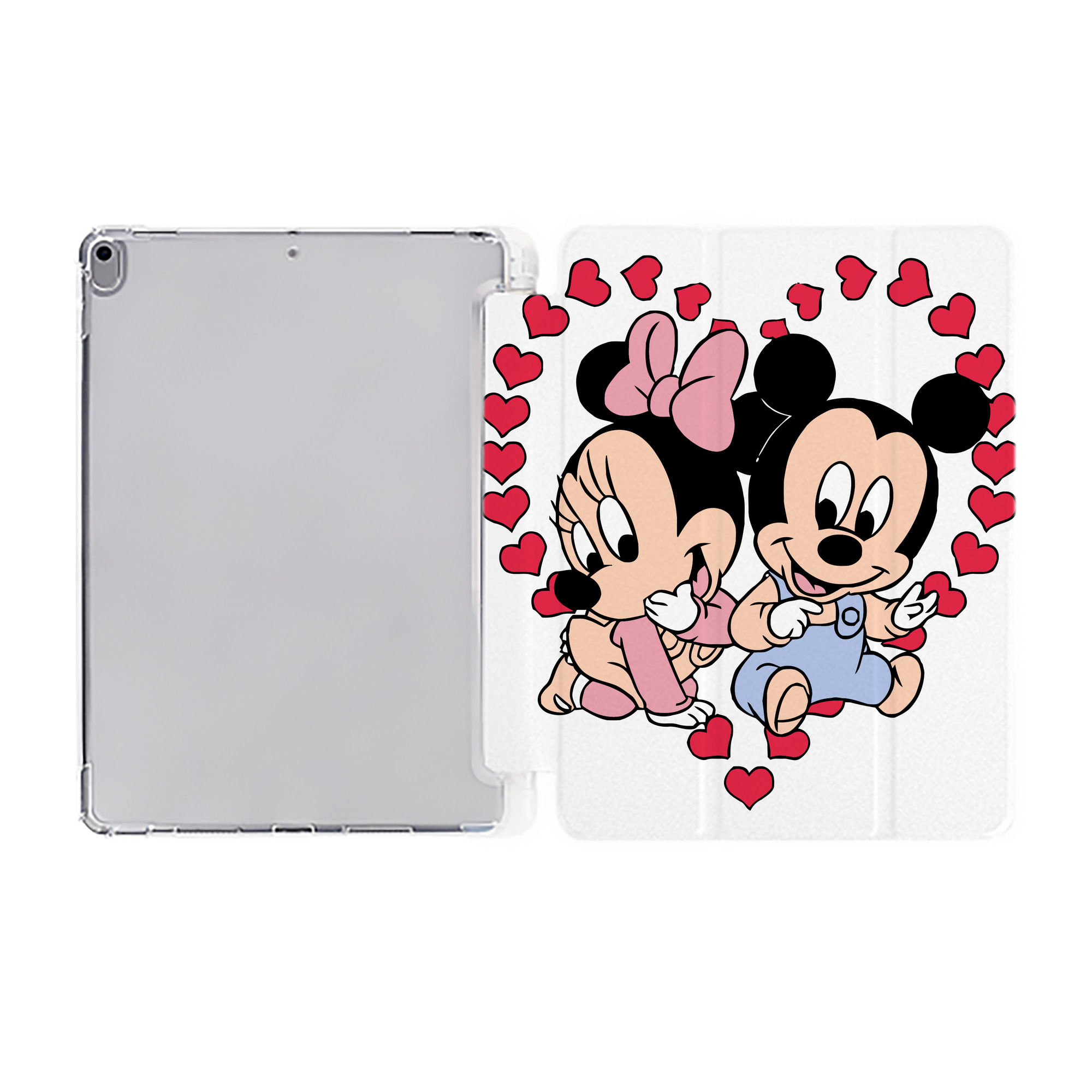 ミッキーマウス Mickey Mouse IPad ケース ペン収納付き 三つ折りスタンド PUレザー×シリコン 対応機種9.5/10.5/10.9インチ